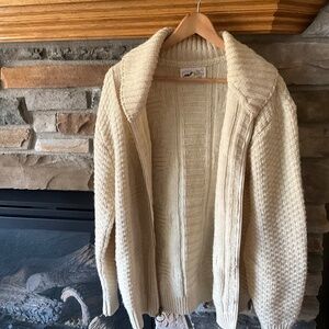 Mens 100% Wool Sweater Jacket
